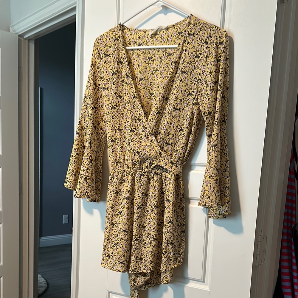 Audrey Yellow Floral Romper
